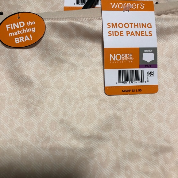 Warner’s 2X (9) Smoothing Side Panels Full Brief Panties Two pack - Picture 2 of 7